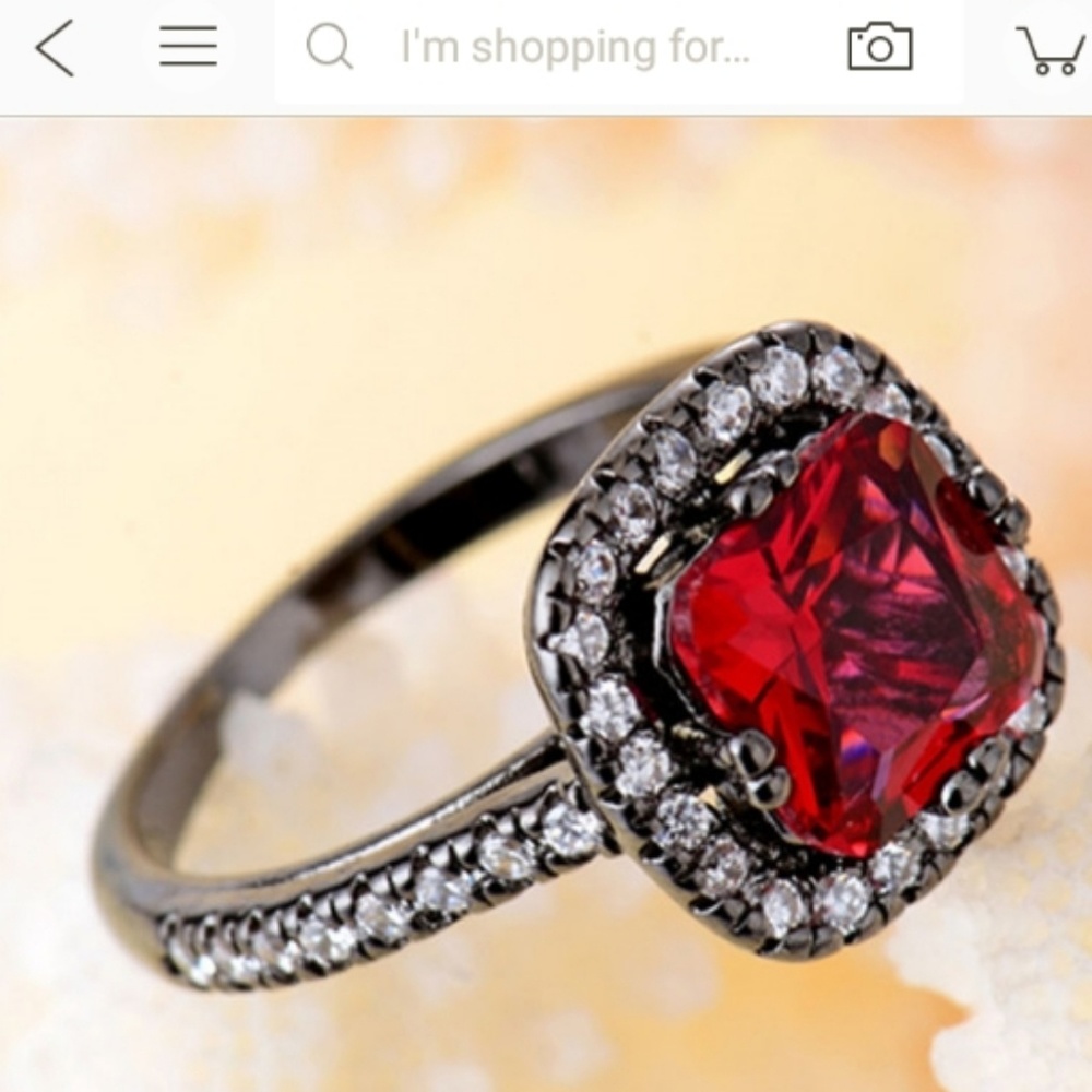 Cushion cut ring red